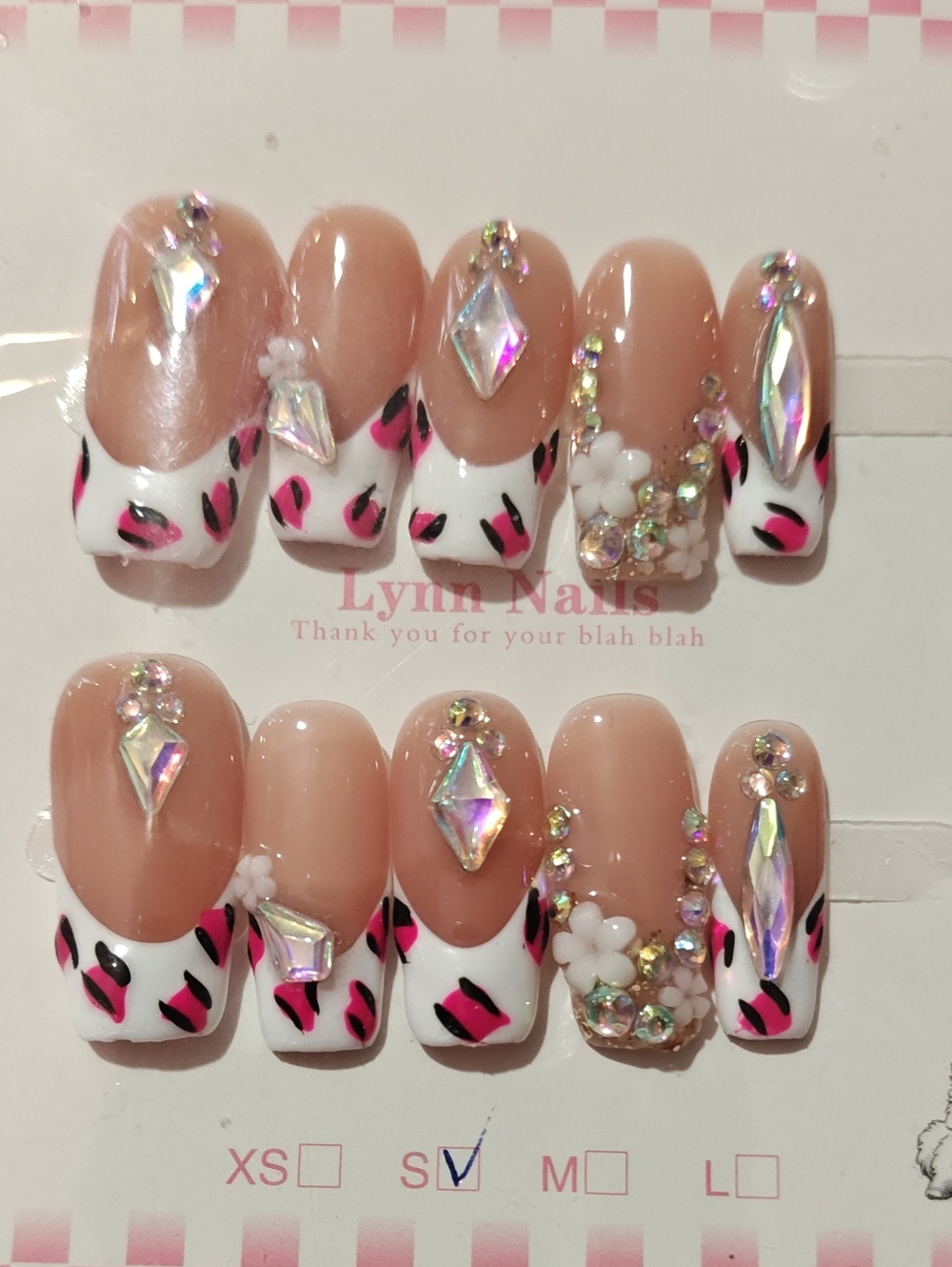 Pink Leopard Accent Gel Press-On Set